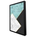 Ver imagem 3 de Quadro Decorativo Geométrico Mármore Azul, Branco e Preto em Moldura Caixa Tacolado Moldura Trad 1cm