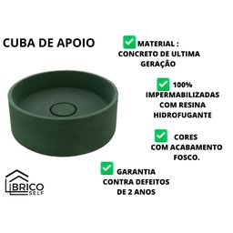 CUBA DE APOIO REDONDA 35 CM VERDE - 6