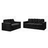 Conjunto Sofá 2 e 3 Lugares Grécia Suede:Preto - 1