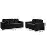 Conjunto Sofá 2 e 3 Lugares Grécia Suede:Preto - 3