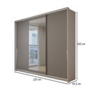 Ver imagem 2 de Guarda-Roupa Casal Mônaco 3 Portas 4 Gavetas com Espelho Branco/Cinza - Panorama Móveis