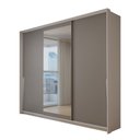 Ver imagem 1 de Guarda-Roupa Casal Mônaco 3 Portas 4 Gavetas com Espelho Branco/Cinza - Panorama Móveis