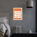 Ver imagem 1 de Quadro Laranja Bauhaus - Upset Circles 33x24cm:moldura Branca