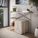 Ver imagem 1 de Aparador Buffet Sala Cantinho Café Couro Pés Ferro Adega Bar