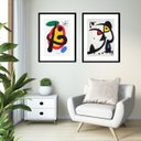Ver imagem 2 de Kit 2 Quadros Grandes Artes Miró - 60x48cm:madeira Branca