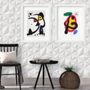 Ver imagem 1 de Kit 2 Quadros Grandes Artes Miró - 60x48cm:madeira Branca