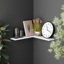 Ver imagem 2 de Conjunto Prateleira de Canto Branco com Suporte Invisível