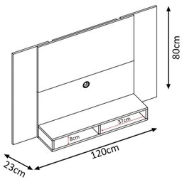 Painel Suspenso para Tv até 42 Polegadas Odessa Off White - 4 Painel Suspenso para Tv até 42 Polegadas Odessa Off White - 4