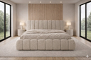 Ver imagem 2 de Cama King Estofada Luxo Cabeceira Moderna Quarto Sofisticado