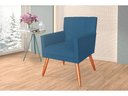 Ver imagem 3 de Poltrona Decorativa Onix Suede Azul Marinho Pés Madeira Ms Decor