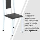 Ver imagem 4 de Cadeiras para Sala de Jantar 6 Unidades Lara Branco/Preto Liso
