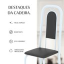 Ver mais imagens de Cadeiras para Sala de Jantar 6 Unidades Lara Branco/Preto Liso