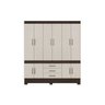 Guarda Roupa Casal 10 Portas New Murano 83530 Ébano Touch / Off White Demóbile - 4