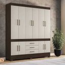 Ver imagem 1 de Guarda Roupa Casal 10 Portas New Murano 83530 Ébano Touch / Off White Demóbile