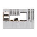 Ver imagem 2 de Armário de Cozinha Modulada Completa Fidelitá Nara 100% MDF 6 Peças 350cm 18 Portas 2 Gavetas com