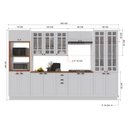 Ver imagem 4 de Armário de Cozinha Modulada Completa Fidelitá Nara 100% MDF 6 Peças 350cm 18 Portas 2 Gavetas com