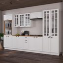 Ver imagem 1 de Armário de Cozinha Modulada Completa Fidelitá Nara 100% MDF 6 Peças 350cm 18 Portas 2 Gavetas com