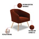Ver imagem 6 de Kit 1 Sofá Namoradeira e 1 Poltrona Stella Bouclê Pés Palito Natural - D'Rossi Terra
