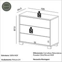 Ver imagem 4 de Cômoda para Quarto com 3 Gavetas 105cm Marrom/Freijó Madeirado