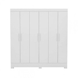 Guarda Roupa Casal 6 Portas Prático 63020 Branco Demóbile - 3