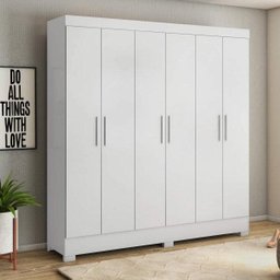 Guarda Roupa Casal 6 Portas Prático 63020 Branco Demóbile - 1