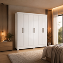 Ver imagem 1 de Guarda Roupa Casal 6 Portas Prático 63020 Branco Demóbile
