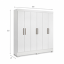 Ver imagem 6 de Guarda Roupa Casal 6 Portas Prático 63020 Branco Demóbile
