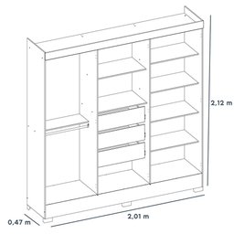 Guarda Roupa Casal 6 Portas Prático 63020 Branco Demóbile - 5