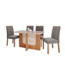 Ver imagem 1 de Conjunto de Mesa de Jantar Tampo de Vidro Off White Louise 1,30 com e 4 Cadeiras Clarice Cinamomo/