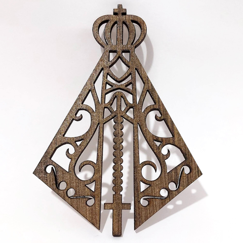 Nossa Senhora Aparecida - Mdf - Madeira - Placa Quadro Adesivo - 10x6,9cm