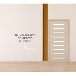 Painel Ripado Compacto 01: Unid. 274x25cm Larg. Talatto Painéis Amêndoa - 4