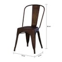 Ver imagem 2 de Kit 2 Cadeiras Ohome em Aço - Estilo Tolix - Chumbo