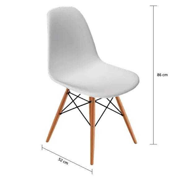 2 Cadeiras Ohome - Estilo Charles Eames Eiffel - Branco - 3
