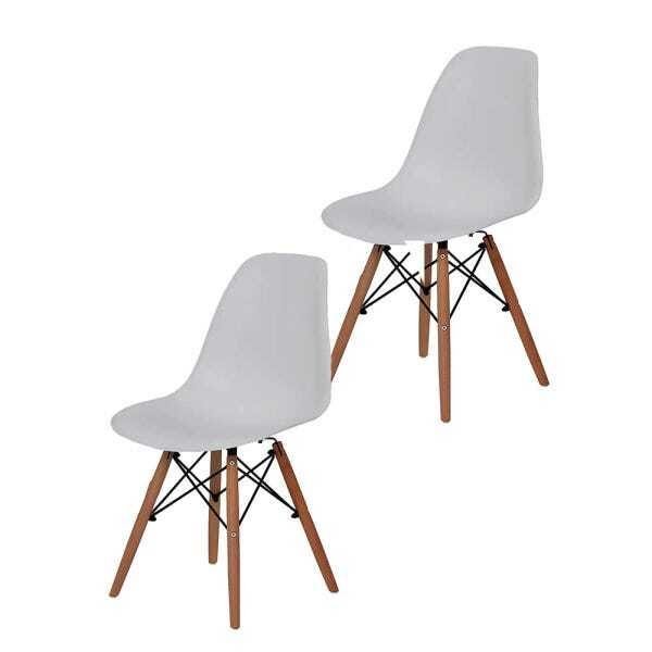 2 Cadeiras Ohome - Estilo Charles Eames Eiffel - Branco