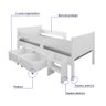 Cama Solteiro com 2 Baus Organizador e Escada Luna Plus Branco - 2