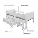 Ver imagem 2 de Cama Solteiro com 2 Baus Organizador e Escada Luna Plus Branco