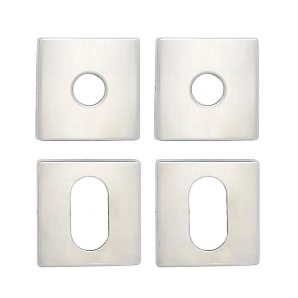Jogo de Roseta Externa Rq1 Quadrada 803 Inox Cromado Stam