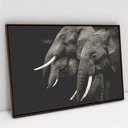 Ver imagem 2 de Quadro Decorativo em Canvas Elefantes TaColado Moldura Madeira 120 x 80cm