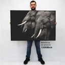 Ver imagem 3 de Quadro Decorativo em Canvas Elefantes TaColado Moldura Madeira 120 x 80cm
