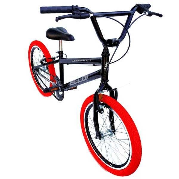 Bicicleta Aro 20 Tipo Cross Free Style Bmx Preta e Vermelho - Ello Bike - 2
