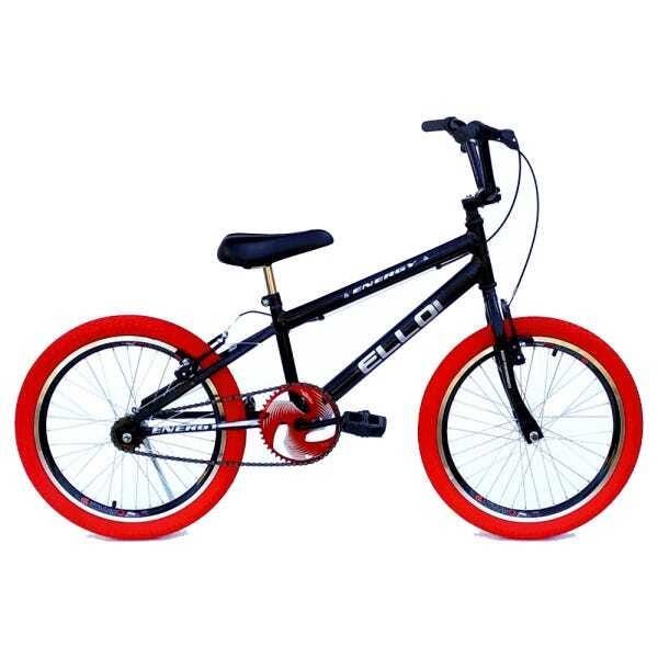 Bicicleta Aro 20 Tipo Cross Free Style Bmx Preta e Vermelho - Ello Bike