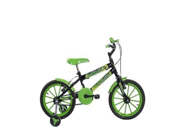 Bicicleta Infantil Aro 16 Dino Preto/Verde - Ello Bike - 1