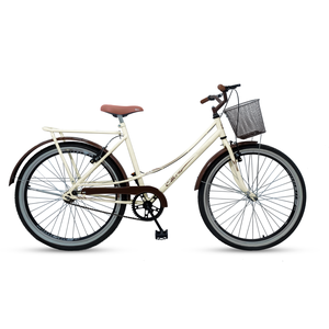 Bicicleta Caiçara Beach Brisa Aro 26 Vintage Retrô Marrom/Bege - Ello Bike