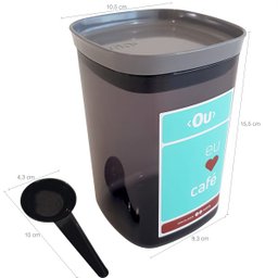 Pote Hermético Café Porta Mantimentos Pote Plástico 1 Litro - 3