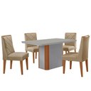Ver imagem 2 de Mesa de Jantar Isadora 120cm Tampo Mdf Vidro com 4 Cadeiras Isadora