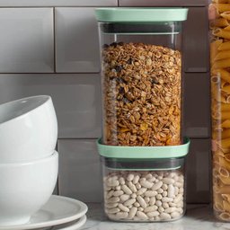 Pote Com Vedação Hermética Organizador Com Tampa Em Silicone 1 Litro Verde Menta - 5