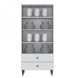 Cristaleira 2 Portas em Vidro 2 Gavetas Liz Móveis Henn - 3