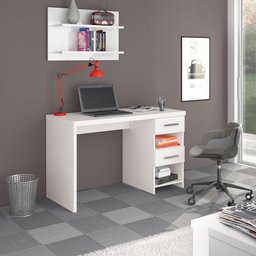 Mesa Escrivaninha para Computador/Notebook Germai Duna Branco Acetinado - 1