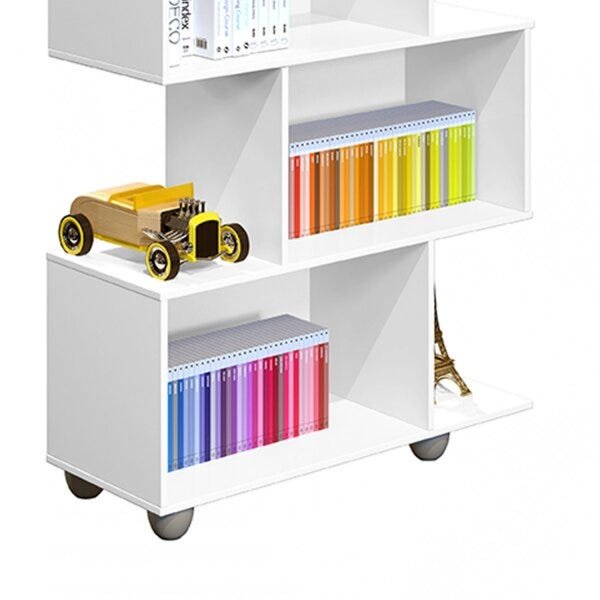 Estante Vertical para Livros com 5 Nichos Tigus Baby - Branco - 5