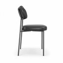 Ver imagem 5 de Kit 2 Cadeiras Sala de Jantar Lisa Pés Preto PU Preto m² - Monari Design